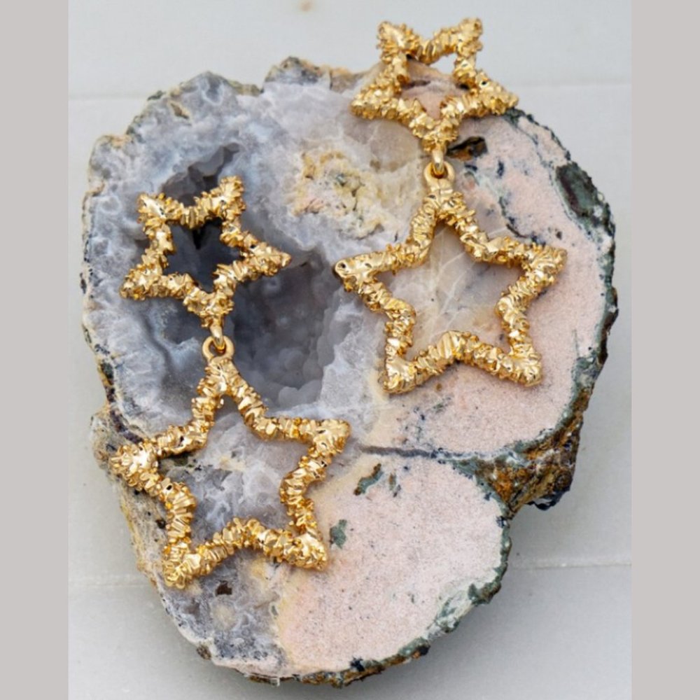 Star Shaped Drop Earrings